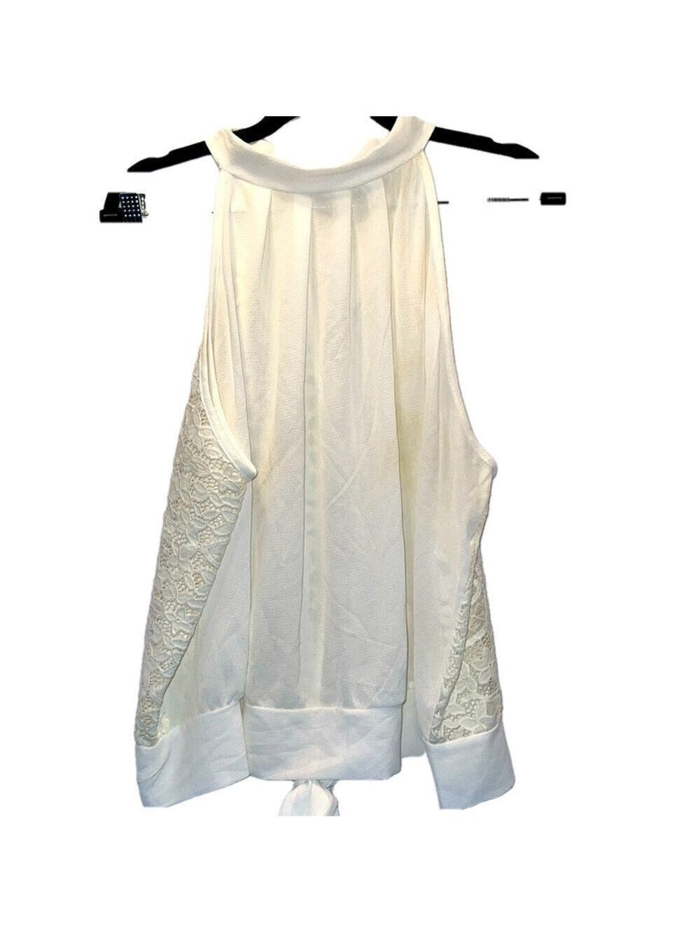 Klazons Top, Size 2XL, PTP 22", Length 24", Cream color, Sleeveless, choker neck